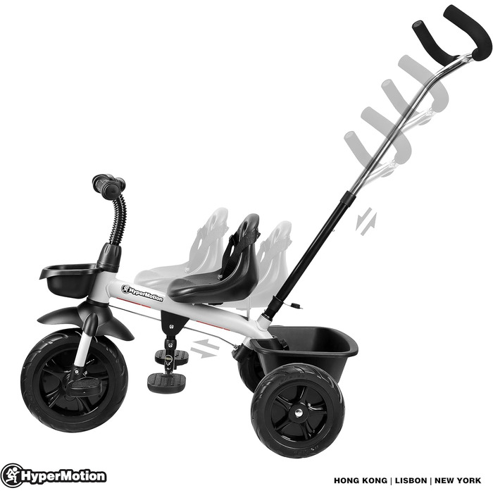 Триколісний велосипед дитячий TOBI Vector з ручкою для батьків, ремені безпеки, сірий