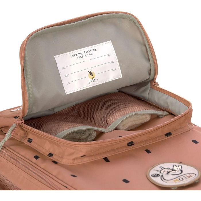 Дитяча валіза-візок LSSIG з телескопічною ручкою та колесами для дитячої ручної поклажі/візка (Happy Prints Caramel)