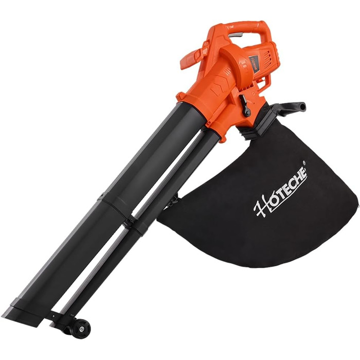 Hoteche 3000W потужний листягрій з функцією подрібнення та всмоктування | Швидкість вітру 270 км/год | Об'єм всмоктування 13 м³/хв | У комплекті мішок для збору листя 45л
