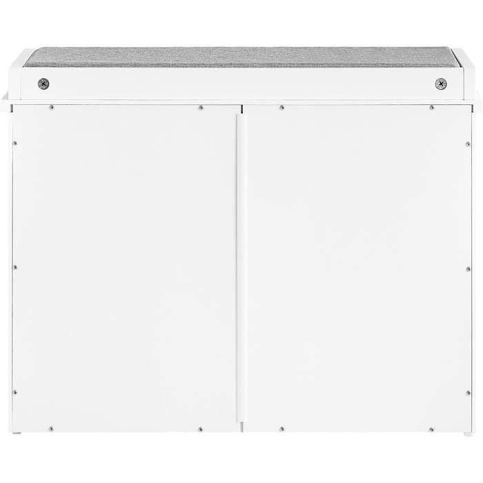 SoBuy Взуттєва шафа з 2 відкидними кришками, полиця для взуття, вузька, з 4 полицями, біла, 61x100x26 см, FSR165-W