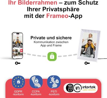 Цифровий фоторамка Frameo 15.6 дюймів, 32 GB, FHD IPS сенсорний екран, Wi-Fi, чорно-білий