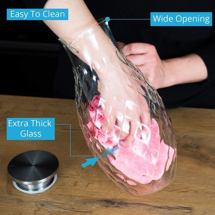 Скляний глечик з кришкою та носиком – 3 літри, з термостійкого скла Borosilikat з ручкою – глечик для гарячих та холодних напоїв, глечик для води, глечик для айс-ті – від PJC-Kitchen