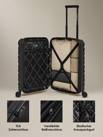 Набір валіз Smartbox Hartschalen Edition 01: 3 валізи, розширюються, з TSA-замком та відділенням для ноутбука (Чорний)