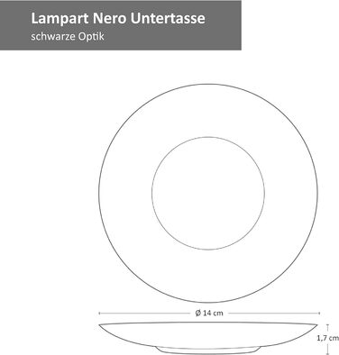 Кавовий сервіз Lampart Nero, фаянсовий посуд на 6 персон, етнічний стиль, чорний матовий, 18 шт.