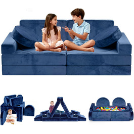 Модульне дитяче диван-конструктор 12 в 1 – сертифікат CPC, дитячий диван-трансформер, дитячий кушетка з міцних пінопластових подушок, ідеальний для дитячої кімнати