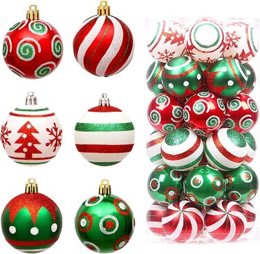 Алюмінієві різдвяні кулі пластикові ялинкові кулі 30 шт. 6 см різдвяні прикраси різдвяні прикраси для класичної різдвяної ялинки
