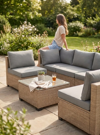 Комплект садових меблів із техноротанга MTG Trade Group, бежевий, 7 предметів