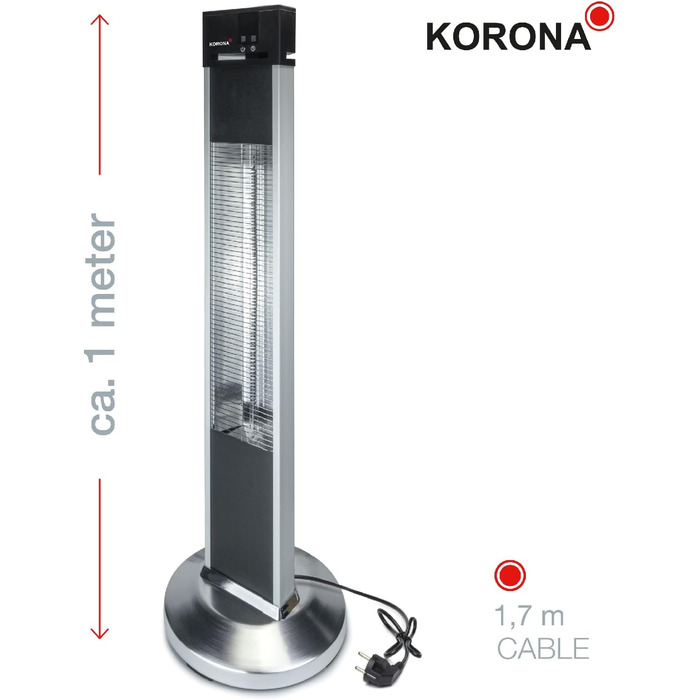 Колонний тепловентилятор Korona 60000 60000 Сріблясто-чорний паркувальний обігрівач