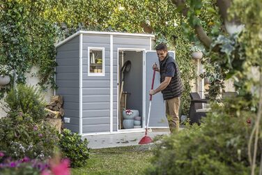 Сарай садовий Keter Manor Pent 6x4 сірий, пластиковий, вологостійкий, 183.5x111x200.5 см