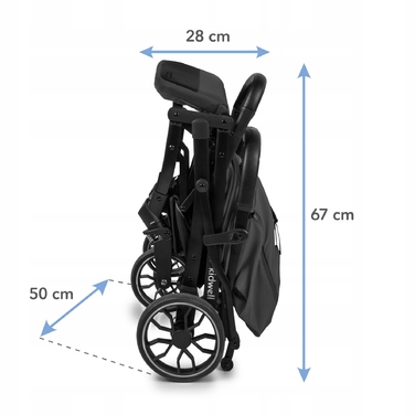 Компактна прогулянкова коляска Kidwell Colmer UP, сіра, легка, складана та маневрена