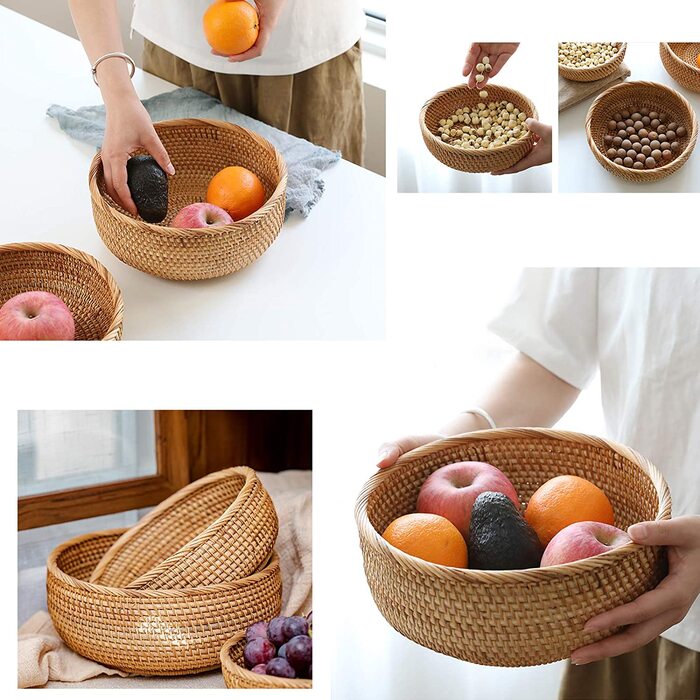 Плетений кошик з ротанга для овочів, фруктів