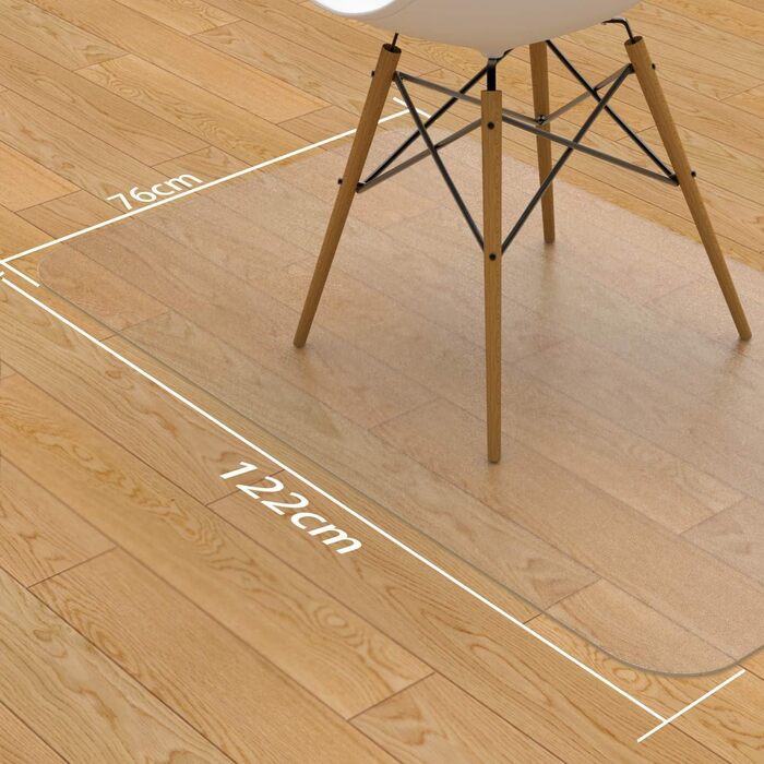 Захисна килимок NATRKE для підлоги, прозорий, 122x92 см, під стілець, офісний, для паркету, ламінату, PVC, захист підлоги