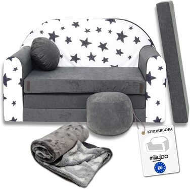 Дитяче крісло-софа 3в1 з функцією ліжка для дівчаток та хлопчиків, крісло-мішок, трансформер для дитячої кімнати (AC1)