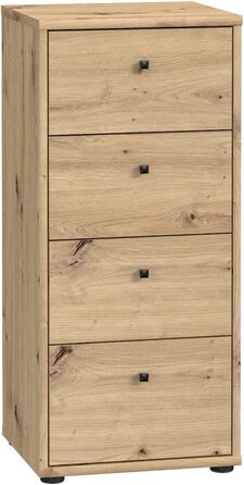 Книжкова шафа Newroom Shelf Artisan Oak Modern - 73.7x85.5x34.8 см (ШxВxГ) - Шафа з стоячою полицею - Lucius.Sixteen Кабінет Вітальня (02- Комод V3)