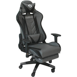 Офісне крісло Vaiko Gaming Race Chair з підставкою для ніг (сіро-чорний)