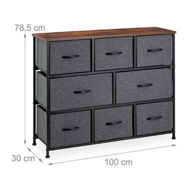 Комод Relaxdays з 8 висувними ящиками