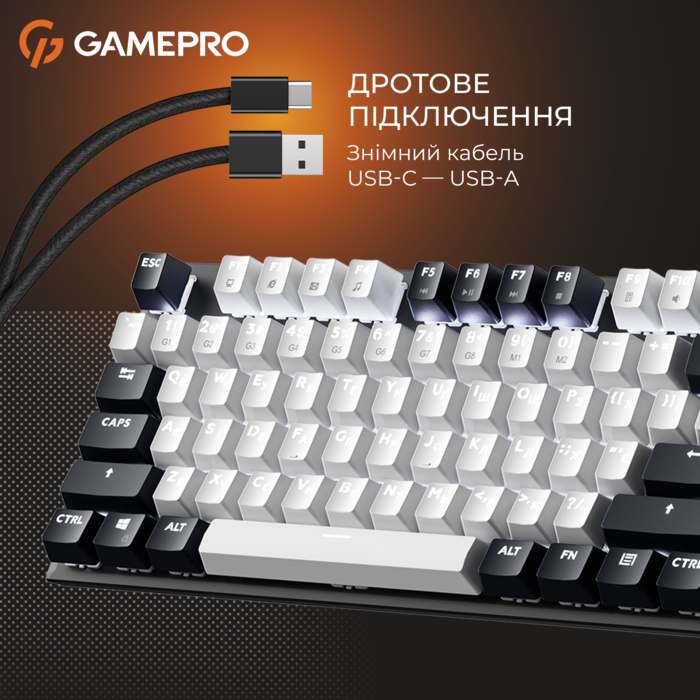 Дротова механічна клавіатура GamePro Genesis Metallic (MK144B) 100% Red switches