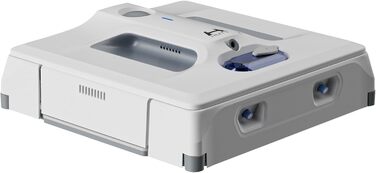 Робот для миття вікон Hutt з пультом дистанційного керування | 2-фазне розпилювальне система та 3800Pa потужність всмоктування | 80 мл бак, розпізнавання країв | Для скла, плитки, дзеркал (4 серветки для миття, страхувальний трос у комплекті) (A1)