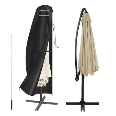 Чохол для парасольки 4м, захисний чохол для парасольки з розкривною тканиною (Ampelschirm) діаметром до 400 см. Захисний чохол для парасольки, чохол для подвійної парасольки, анти-UV, Oxford Fabric, 280x70/70 см (240x45/70/50 см)