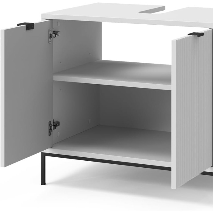 Тумба під раковину Vicco Eliza, біла, 70 x 63 см, 2 дверцята для зберігання аксесуарів для ванної кімнати та косметики