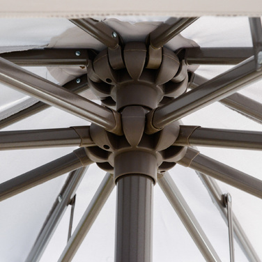 Outsunny Parasol Centilever Parasol Ø2.67 x 2.45 м Кривошипна парасолька з подвійним навісом Поперечна основа Сталь Сталевий Поліестер Сталь Світло-Сірий