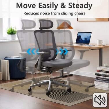 Килимок під офісний стілець 90x120 см, антиковзаючий, для дому, офісу, геймінгу та йоги, бежевий