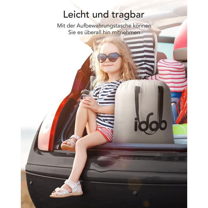 Надувний матрац iDOO самостійно надувний, 2 персони, з електричним насосом, для кемпінгу, 152x203x46 см, 295 кг, 152x203 см