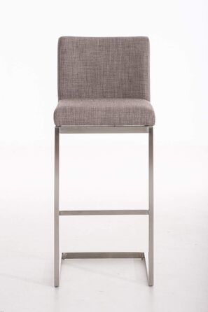 Барний стілець Paros з нержавіючої сталі, оббивка з тканини, з підлокітником та ергономічною підніжкою, сірий