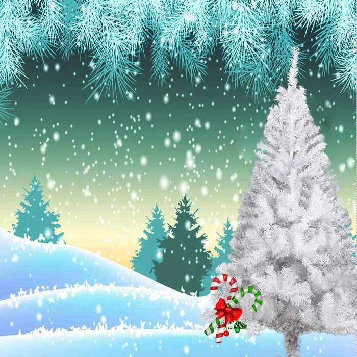 Різдвяна ялинка COOSNUG 150 см, штучна Біла штучна ялинка з металевою підставкою для різдвяної ялинки, вогнестійка
