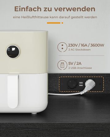 Чорний буфет-шафа з LED-підсвіткою, великою шухлядою та регульованими полицями для кухні, вітальні, їдальні