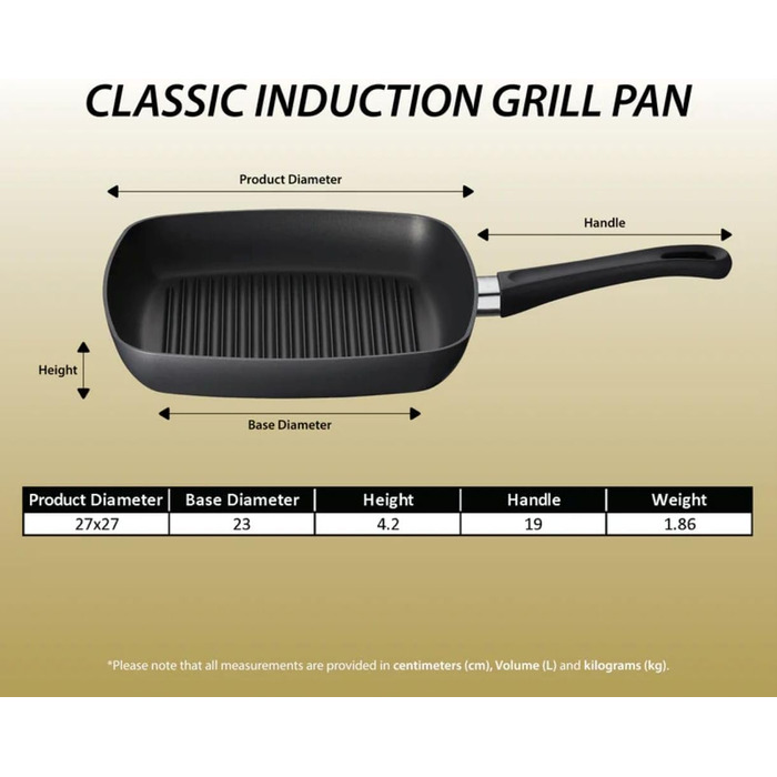 SCANPAN Classic Grill Pan 27x27 см | Індукційна сковорода-гриль | Stratanium+ антипригарне покриття | Для духовки | SCANPAN