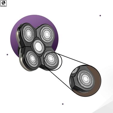 Запасні леза для бритви Skull Shaver Baron (5 голівок) для моделей Pitbull, Palm та Butterfly Kiss, для чутливої шкіри