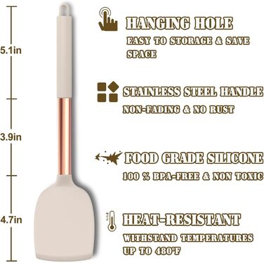 Набір кухонних аксесуарів Umite Chef: 43 предмети з нержавіючої сталі, силікон, антипригарне покриття, термостійкий, рожеве золото, хакі