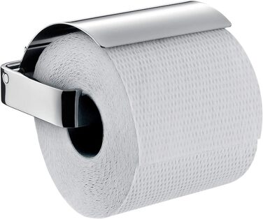 Тримач для паперу emco LOFT елегантний тримач для туалетного паперу для загвинчування з алюмінію, високоякісний аксесуар для ванної кімнати для настінного монтажу, кольоровий (з кришкою, хром)