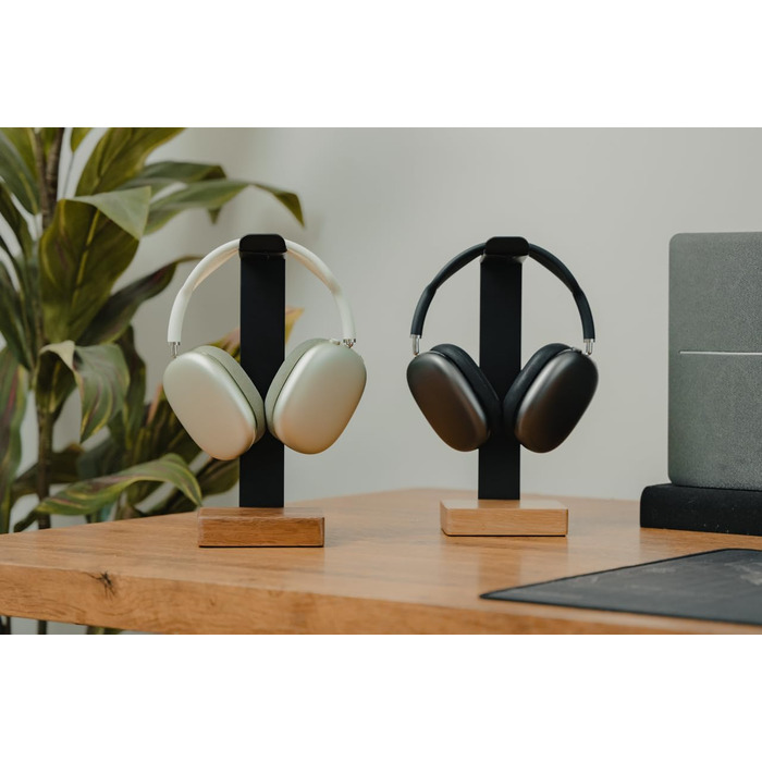 Підставка для навушників CORE MINDED на стіл, масивна, для геймінгу, з дерева, сумісна з Airpods Max та іншими моделями (дуб масив)