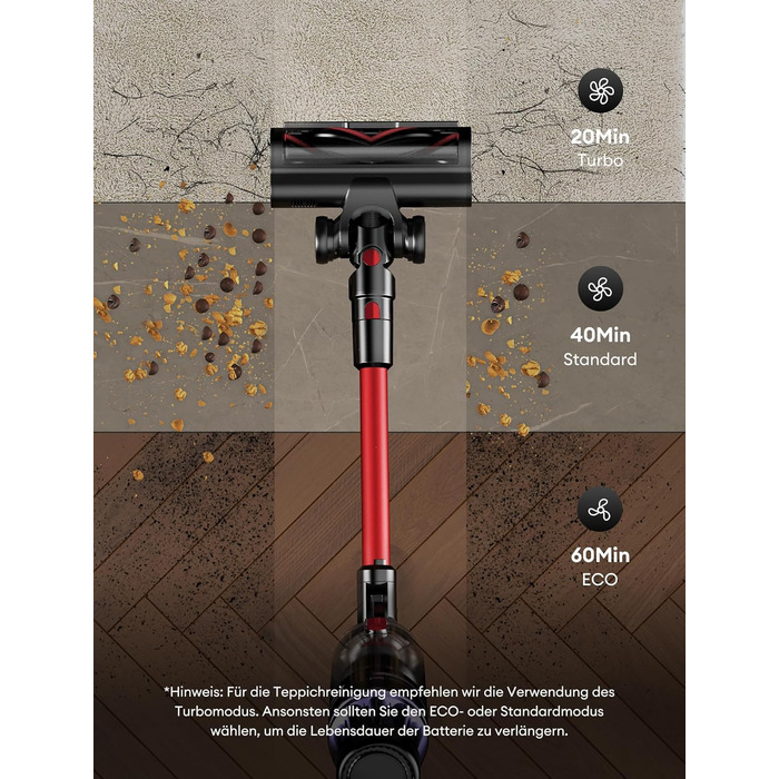 Бездротовий акумуляторний пилосос Ultenic U16 Flex: 550W, 50000Pa, 60 хв роботи, сенсорний екран, труба-кліпса, док-станція, антизаплутування для твердих поверхонь, килимів та шерсті тварин