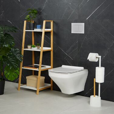 Набір для туалету Relaxdays Бамбук та Нержавіюча сталь