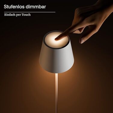 LED-лампа SIGOR Nuindie на акумуляторі, диммувана, для дому та вулиці, IP54, висота 38 см, біла, 12 годин роботи