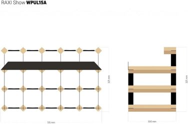 Стильна полиця для вина RAXI™ Show Premium з дуба на 2 пляшки, розкішний дизайн