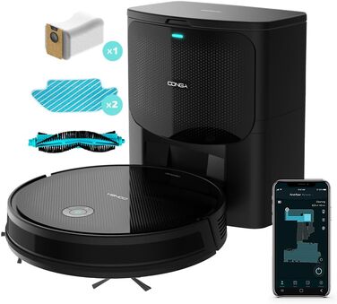 Робот-пилосос Cecotec Conga 2499 Ultra Home Advanced з базою самостійного очищення, гіроскоп, 2100Pa, Wi-Fi, моп, 3L, 2 щітки