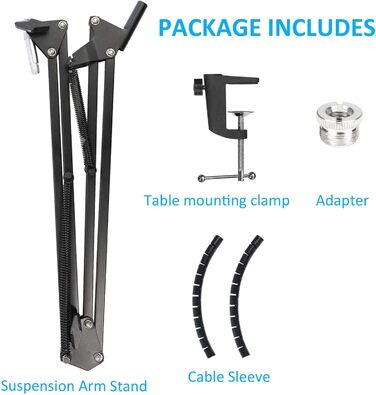 Стійка для мікрофона HyperX QuadCast з поп-фільтром та тримачем YOUSHARES - сумісна з QuadCast S, Fifine AM8, Blue Yeti, Razer Seiren Mini V3