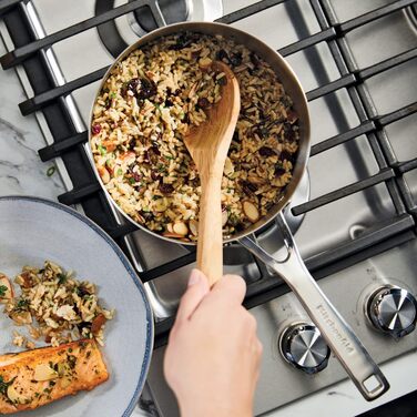 Сковорода гриль KitchenAid 71012 з нержавіючої сталі з антипригарним покриттям, 7.5 л, срібна