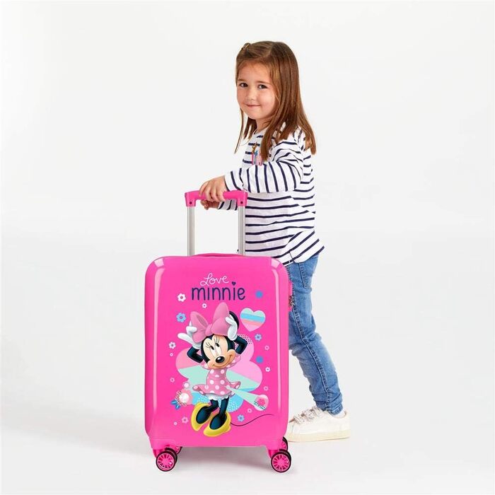 Валіза каюти Disney Love Minnie рожева 37x55x20 см Кодовий замок ABS з твердою оболонкою 32 л 2,5 кг 4 подвійні колеса ручна поклажа (рожева, валіза)