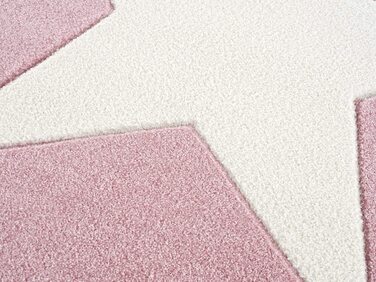 Високоякісний дитячий килим Livone Дитяча кімната для підлітків Дитяча кімната зірка Рожевий білий Розмір (90x150 см)