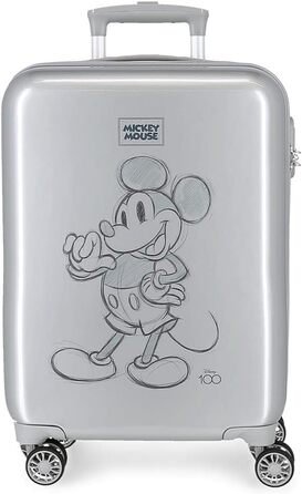 Валіза Disney Mickey 100 Grey салон 37 x 55 x 20 см жорсткий ABS бічний кодовий замок 34 л 2 кг 4 подвійні колеса ручна поклажа