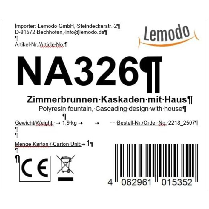 Кімнатний фонтан Лемодо з LED-підсвічуванням, 3-рівневий, для дому, офісу, 27x19x33 см