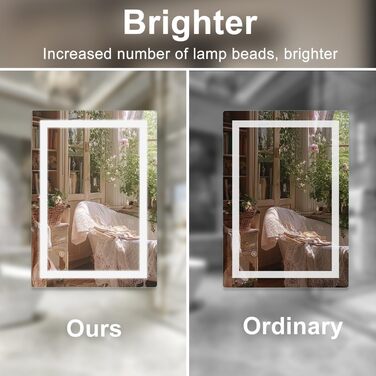 Дзеркало для ванної кімнати Sanitemodar LED 50x70 см з підсвічуванням, антизапар, сенсорне керування