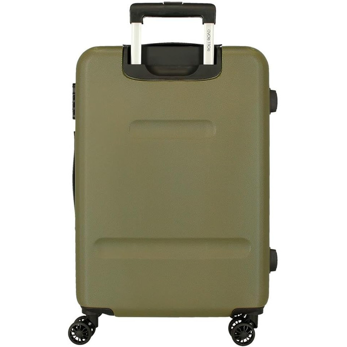 Чохол-валіза Roll Road Flex з ABS-пластику, кодовий замок, 4 колеса, ручна поклажа, зручний внутрішній простір (набір 2 шт., хакі)
