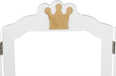 Дитячий туалетний столик LEADZM з пуфом для дівчаток, з двома 180° дзеркалами та ящиком, для дітей 3-9 років (білий & рожевий)