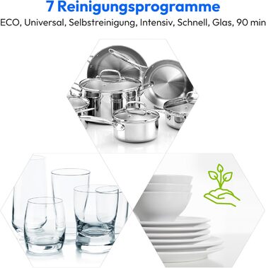 Посудомийна машина MEDION DWT60, 6 комплектів, 7 програм, ECO, AquaStop, LED дисплей, захист від дітей, срібна